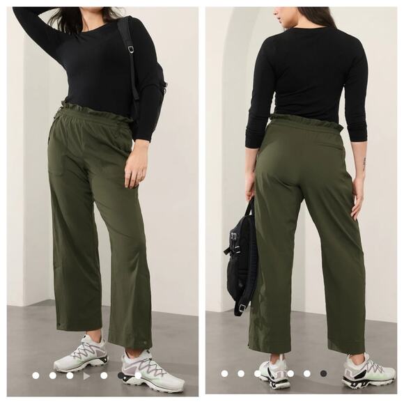 Athleta Pants - Athleta Trekkie High Rise Parachute Pants in Aspen Olive - Size 6